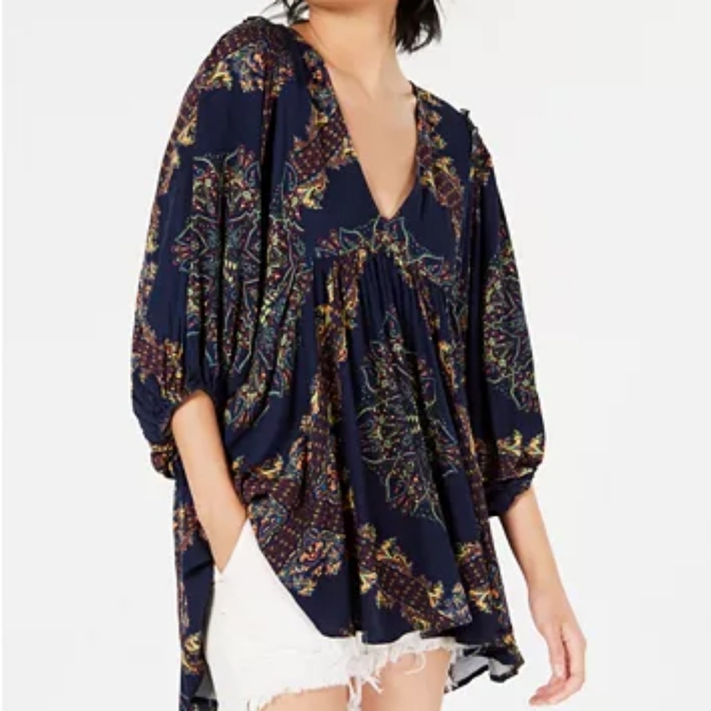NWOT Free People Navy Tunic Size Large